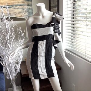 Bardot One Ruffle Shoulder Mini Dress